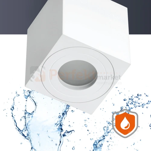 Oprawa punktowa łazienkowa IP44 Aquarius kwadratowa GU10 biała KPASBI KOBI 1 perfektmarket.webp
