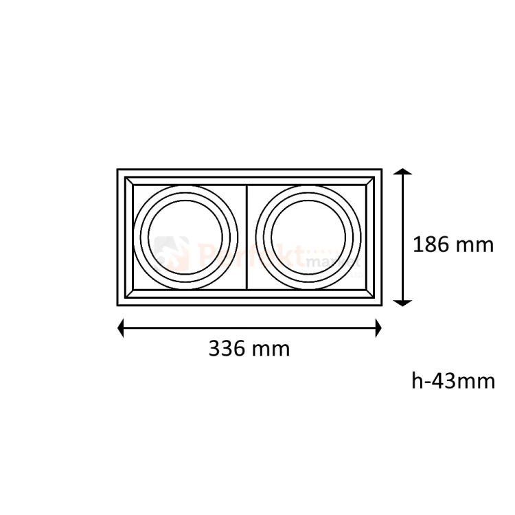 Oprawa downlight wpuszczana MDD MAXI DUE 2xGU10 wymiary perfektmarket.webp