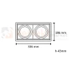 Oprawa downlight wpuszczana MDD MAXI DUE 2xGU10 wymiary perfektmarket.webp
