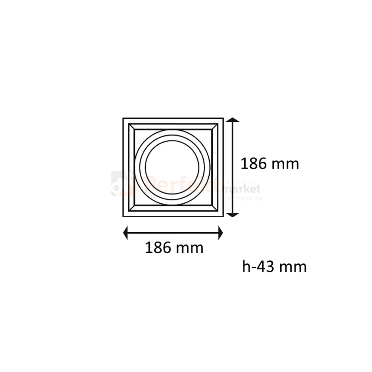 Oprawa downlight wpuszczana MDD MAXI UNO 1xGU10 wymiary perfektmarket.webp