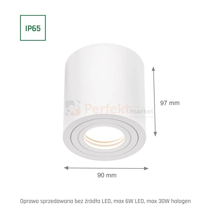 Oprawa punktowa łazienkowa IP65 CHLOE okrągła GU10 biała 5 perfektmarket.webp
