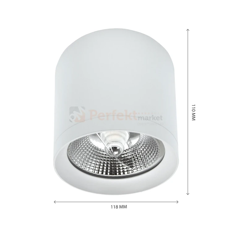 Oprawa sufitowa downlight tuba CHLOE ANTI GLARE AR111 GU10 stała biała wymiary perfektmarket.webp