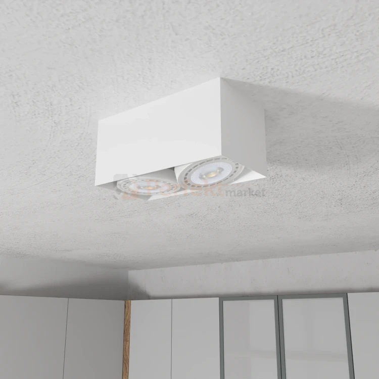 Oprawa sufitowa downlight Plaza AR111 ES111 ruchoma podwojna biala aranzacja perfektmarket.webp