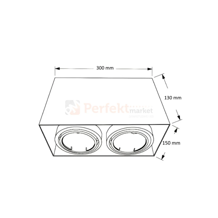 Oprawa sufitowa downlight Plaza AR111 ES111 ruchoma podwojna wymiary perfektmarket.webp