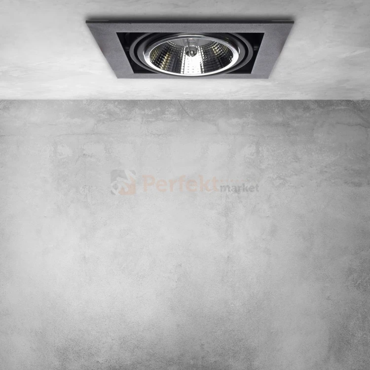 Oprawa sufitowa downlight wpuszcana Plaza AR111 ES111 ruchoma pojedyncza czarna aranżacja 1 perfektmarket.webp