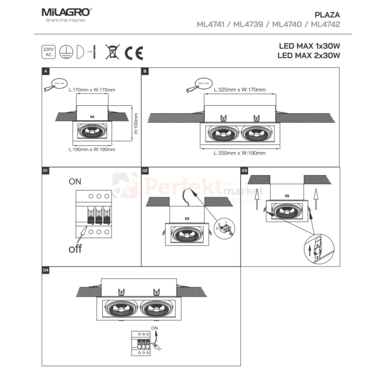 Oprawa sufitowa downlight wpuszcana Plaza AR111 ES111 montaż perfektmarket.webp