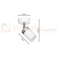 Oprawa ścienno sufitowa spot JOKER WHITE 1xGU10 MLP898 wymiary perfektmarket.webp