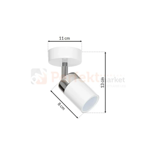 Oprawa ścienno sufitowa spot JOKER WHITE 1xGU10 MLP898 wymiary perfektmarket.webp