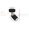 Kinkiet JOKER BLACK CHROME 1xGU10 wymiary perfektmarket.webp