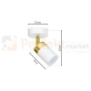 Oprawa ścienno sufitowa biało złota spot JOKER WHITE GOLD 1xGU10 MLP6128 wymiary perfektmarket.webp