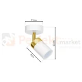 Oprawa ścienno sufitowa biało złota spot JOKER WHITE GOLD 1xGU10 MLP6128 wymiary perfektmarket.webp