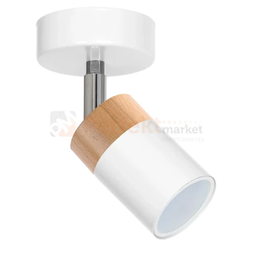 Oprawa ścienno sufitowa biała drewno spot JOKER WHITE WOOD 1xGU10 MLP6299 perfektmarket.webp