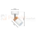 Oprawa ścienno sufitowa biała drewno spot JOKER WHITE WOOD 1xGU10 MLP6299 wymiary perfektmarket.webp
