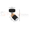 Oprawa ścienno sufitowa czarny drewno spot JOKER BLACK WOOD 1xGU10 MLP6303 wymiary perfektmarket.webp