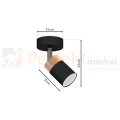Oprawa ścienno sufitowa czarny drewno spot JOKER BLACK WOOD 1xGU10 MLP6303 wymiary perfektmarket.webp
