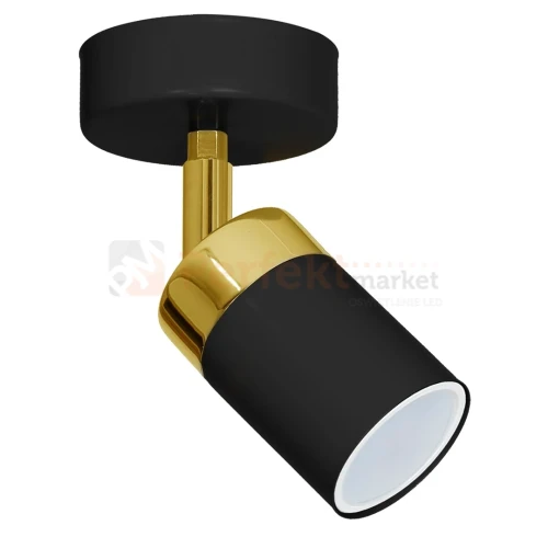 Oprawa ścienno sufitowa czarno złota spot JOKER BLACK GOLD 1xGU10 MLP6123 perfektmarket.webp