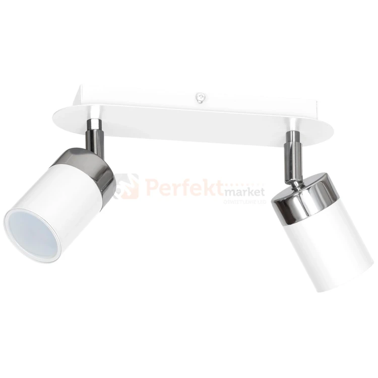 Lampa sufitowa biała chrom spot JOKER WHITE 2xGU10 MLP899 Milagro 1 perfektmarket.webp