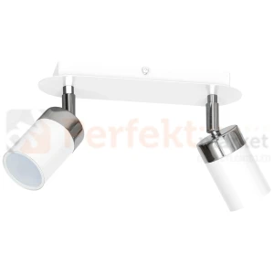 Lampa sufitowa biała chrom spot JOKER WHITE 2xGU10 MLP899