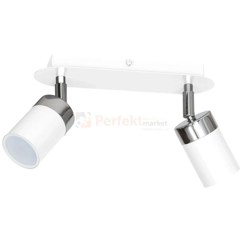 Lampa sufitowa biała chrom spot JOKER WHITE 2xGU10 MLP899 Milagro perfektmarket.webp