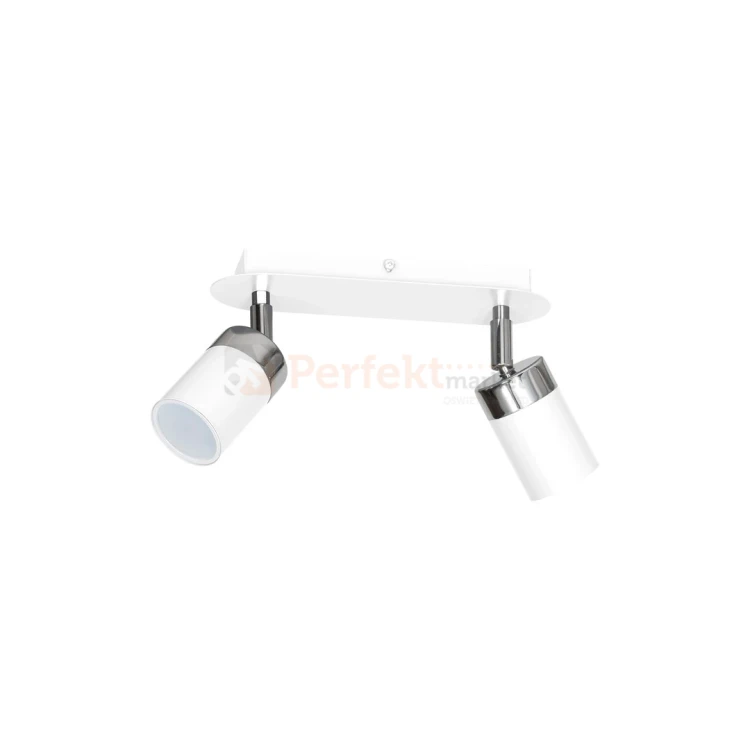 Lampa sufitowa biała chrom spot JOKER WHITE 2xGU10 MLP899 Milagro perfektmarket.webp