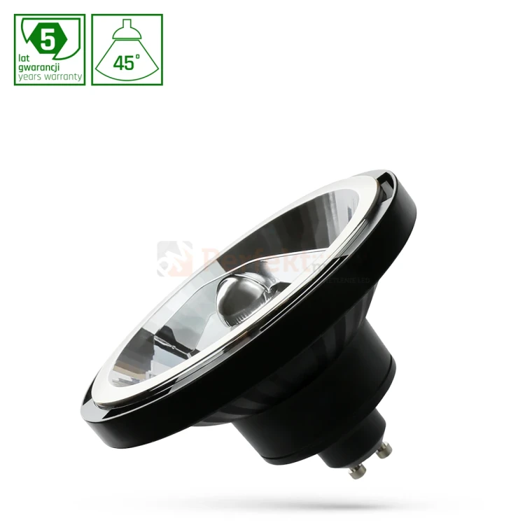 Żarówka LED AR111 GU10 230V 12W 45° czarna 4000K z odbłyśnikiem.webp