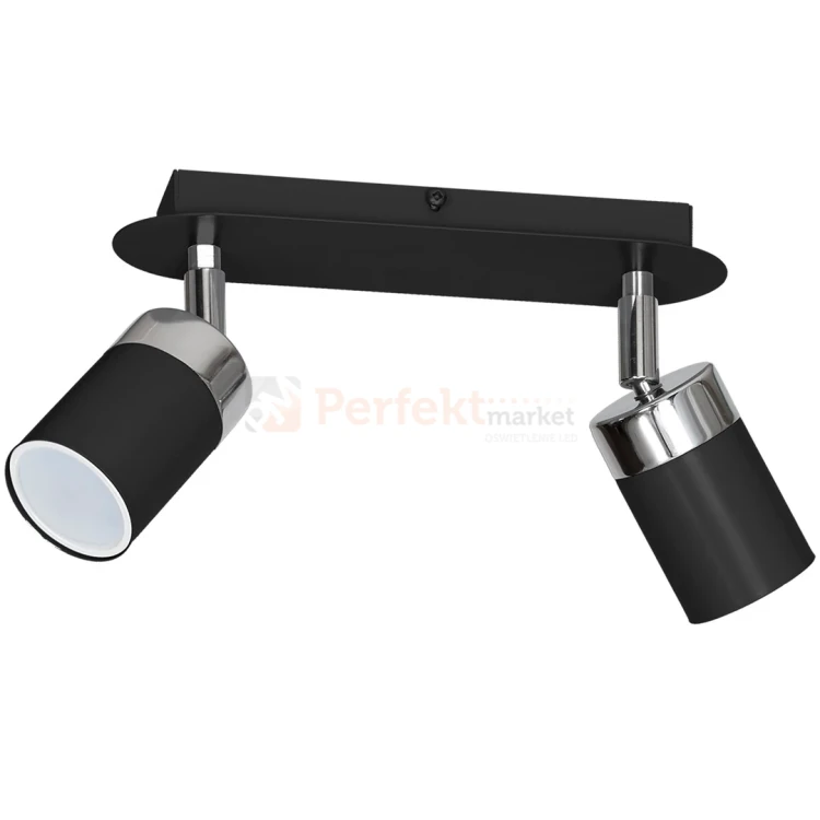 Lampa sufitowa czarna chrom spot JOKER BLACK 2xGU10 MLP911 1 perfektmarket.webp