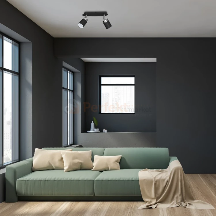 Lampa sufitowa czarna chrom spot JOKER BLACK 2xGU10 MLP911 aranżacja 1 perfektmarket.webp