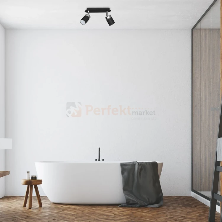 Lampa sufitowa czarna chrom spot JOKER BLACK 2xGU10 MLP911 aranżacja perfektmarket.webp