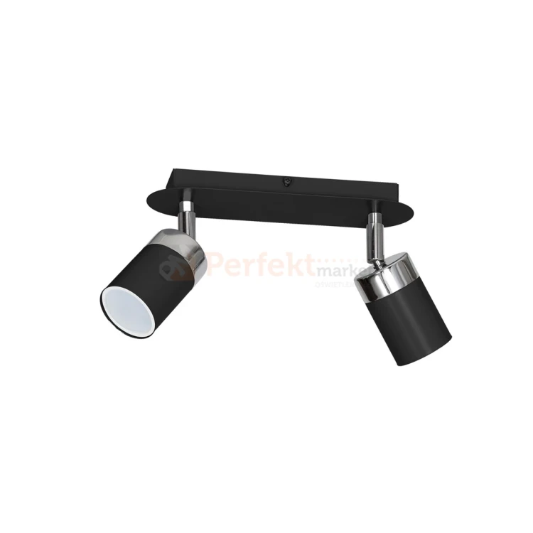 Lampa sufitowa czarna chrom spot JOKER BLACK 2xGU10 MLP911 perfektmarket.webp