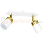 Lampa sufitowa biała złota spot JOKER WHITE GOLD 2xGU10 MLP6129 1 perfektmarket.webp