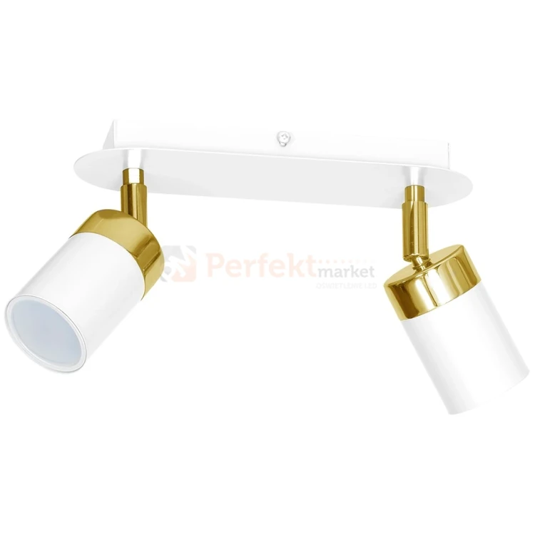 Lampa sufitowa biała złota spot JOKER WHITE GOLD 2xGU10 MLP6129 1 perfektmarket.webp