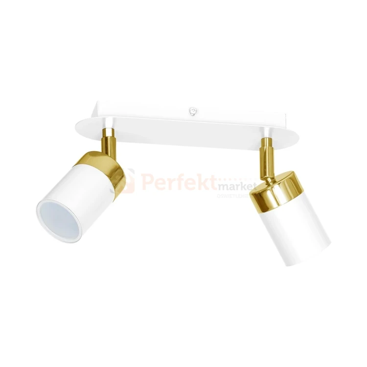 Lampa sufitowa biała złota spot JOKER WHITE GOLD 2xGU10 MLP6129 perfektmarket.webp