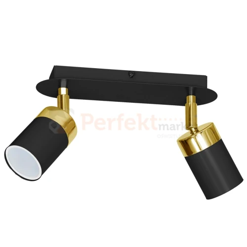 Lampa sufitowa czarna złota spot JOKER BLACK GOLD 2xGU10 MLP6124 1 perfektmarket.webp