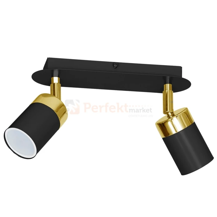 Lampa sufitowa czarna złota spot JOKER BLACK GOLD 2xGU10 MLP6124 1 perfektmarket.webp
