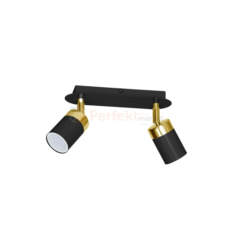 Lampa sufitowa czarna złota spot JOKER BLACK GOLD 2xGU10 MLP6124 perfektmarket.webp