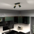 Lampa sufitowa czarna zielona złota JOKER GREEN GOLD 2xGU10 MLP7718 aranżacja perfektmarket.webp