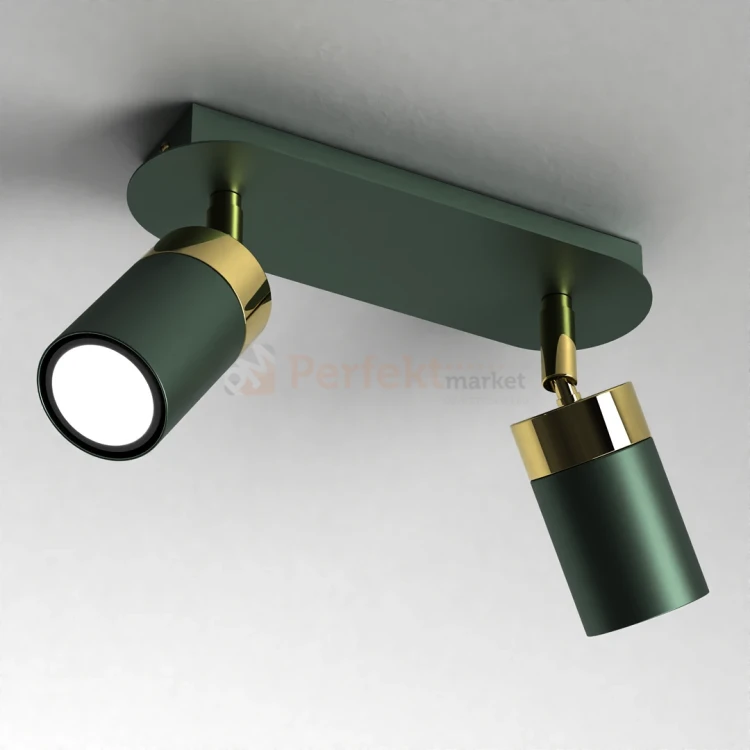 Lampa sufitowa czarna zielona złota JOKER GREEN GOLD 2xGU10 MLP7718 perfektmarket.webp