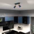 Lampa sufitowa czarna granatowa złota JOKER NAVY BLUE GOLD 2xGU10 MLP7723 aranżacja perfektmarket.webp
