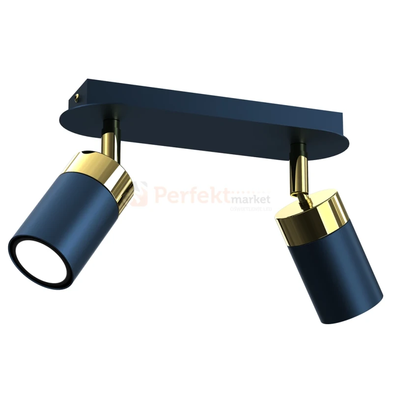 Lampa sufitowa czarna granatowa złota JOKER NAVY BLUE GOLD 2xGU10 MLP7723 aranżacja perfektmarket.webp