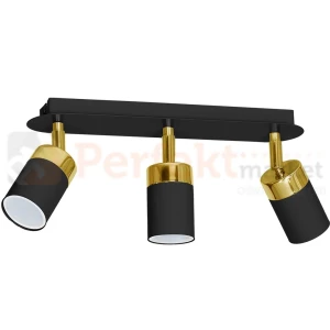 Lampa sufitowa czarna złota JOKER BLACK/GOLD 3xGU10 MLP6125