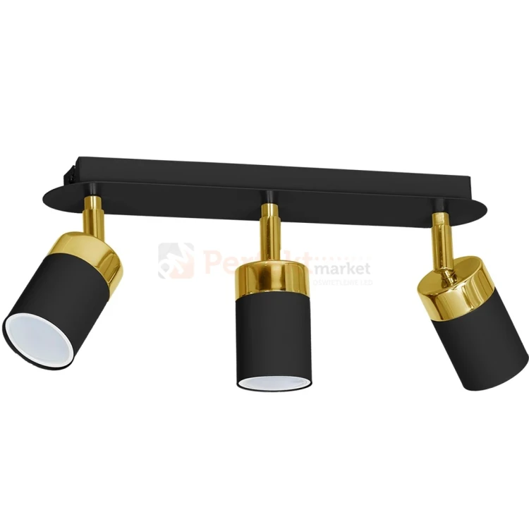 Lampa sufitowa czarna złota JOKER BLACK GOLD 3xGU10 MLP6125 perfektmarket.webp