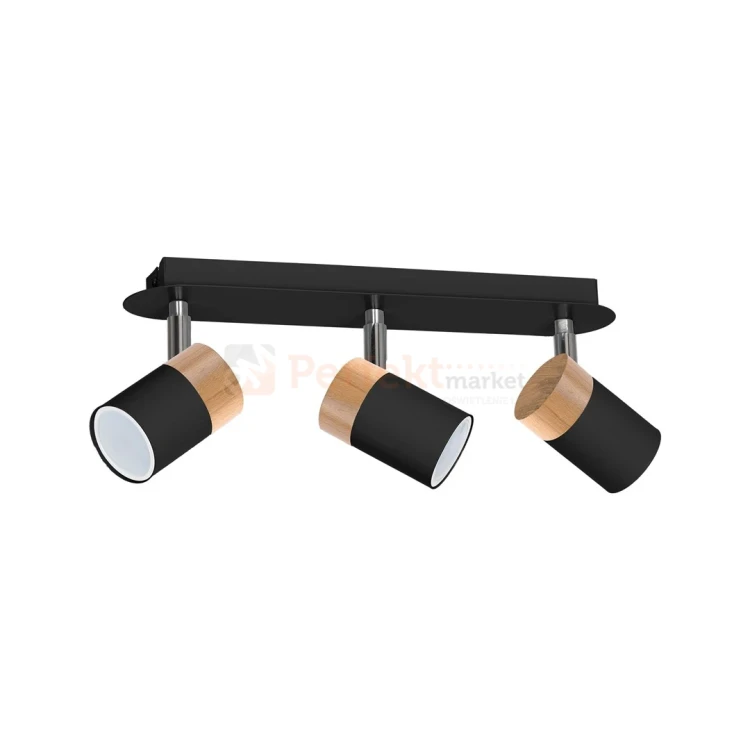Lampa sufitowa czarna drewno JOKER BLACK WOOD 3xGU10 MLP6304 1 perfektmarket.webp