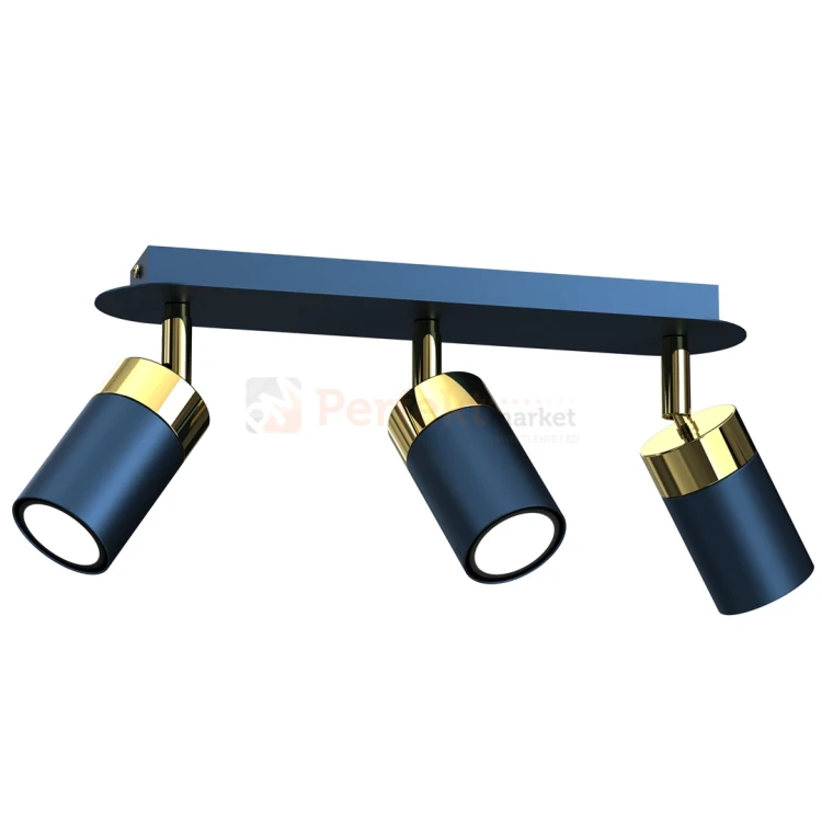 Lampa sufitowa granatowa złota JOKER NAVY BLUE GOLD 3xGU10 MLP7724 perfektmarket.webp