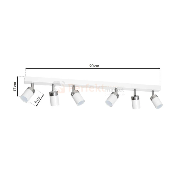 Lampa sufitowa biała chrom spot JOKER WHITE 6xGU10 MLP908 wymiary perfektmarket.webp