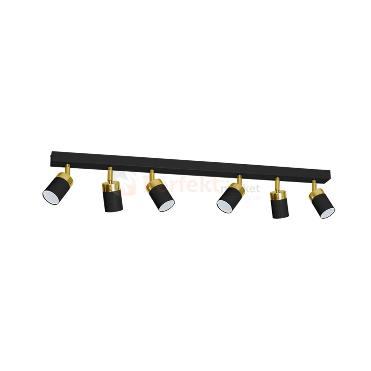 Lampa sufitowa czarna złota spot JOKER BLACK GOLD 6xGU10 MLP6126 perfektmarket.webp