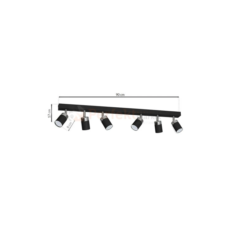 Lampa sufitowa  czarna chrom spot JOKER BLACK 6xGU10 MLP1340wymiary perfektmarket.webp