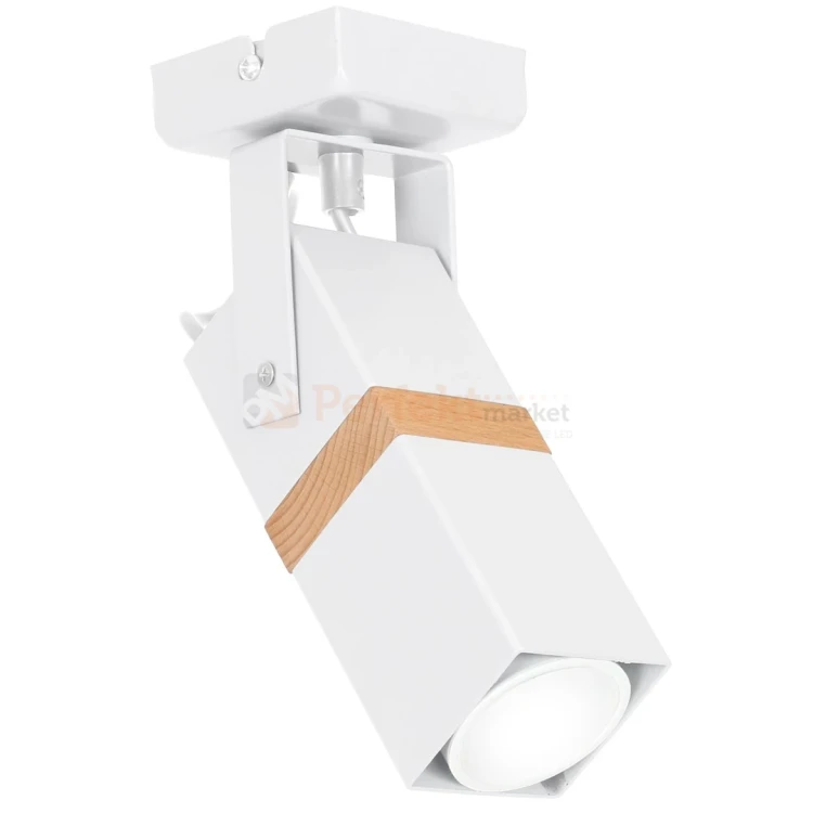 Oprawa ścienno sufitowa biała drewno spot VIDAR WHITE 1xGU10 MLP5405 perfektmarket.webp