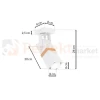 Oprawa ścienno sufitowa biała drewno spot VIDAR WHITE 1xGU10 MLP5405 wymiary perfektmarket.webp