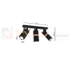 Lampa sufitowa czarna drewno spot VIDAR BLACK 3xGU10 MLP5402 wymiary perfektmarket.webp