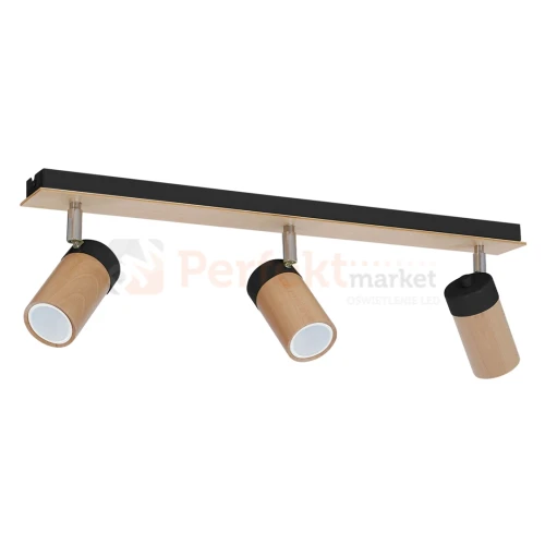 Lampa sufitowa spot drewniany BARON BLACK 3xGU10 MLP9015 perfektmarket.webp